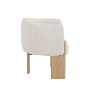 Trine Lounge Chair - Rustic Oak - Dove Cream