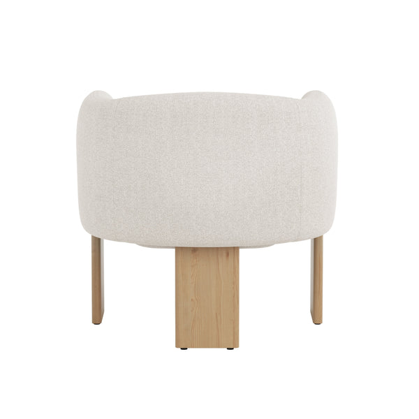 Trine Lounge Chair - Rustic Oak - Dove Cream