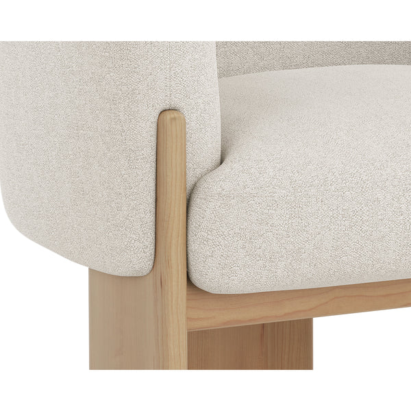 Trine Lounge Chair - Rustic Oak - Dove Cream