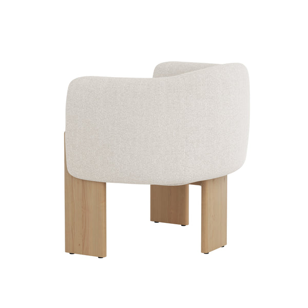 Trine Lounge Chair - Rustic Oak - Dove Cream