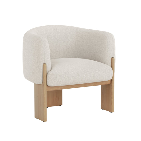 Trine Lounge Chair - Rustic Oak - Dove Cream