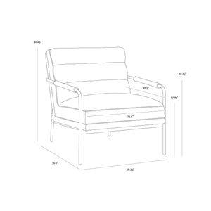 Tristen Lounge Chair - Nono Cream / Nono Dark Green