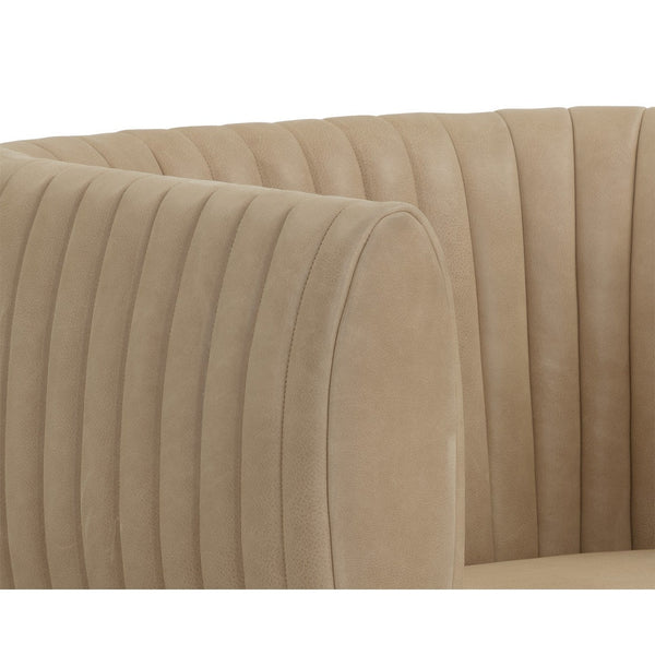 Tryor Lounge Chair - Sahara Sand Leather