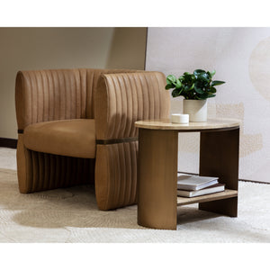 Tryor Lounge Chair - Sahara Sand Leather