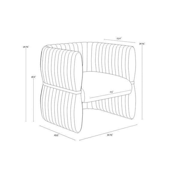 Tryor Lounge Chair - Sahara Sand Leather