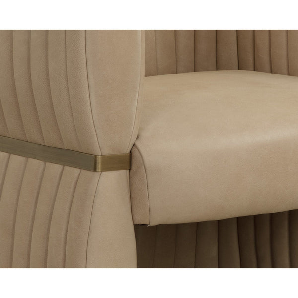 Tryor Lounge Chair - Sahara Sand Leather