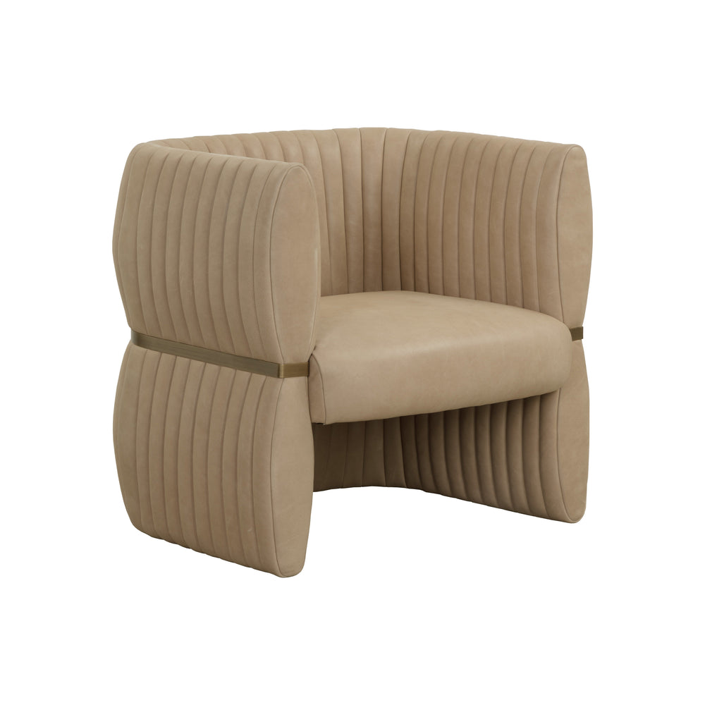 Tryor Lounge Chair - Sahara Sand Leather