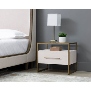 Venice Nightstand - Oyster Shagreen
