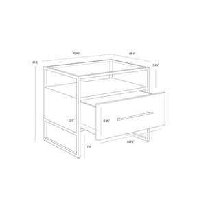 Venice Nightstand - Oyster Shagreen