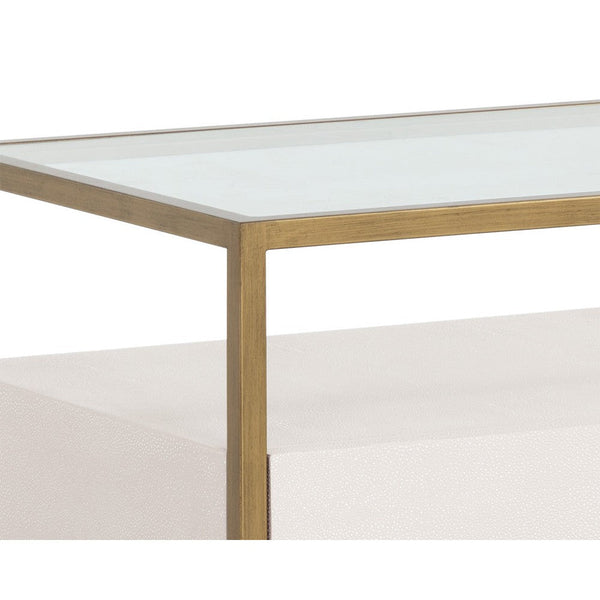 Venice Nightstand - Oyster Shagreen