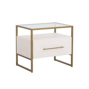 Venice Nightstand - Oyster Shagreen