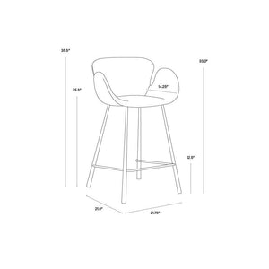 Waldo Counter Stool - November Grey / Cinnamon Brown