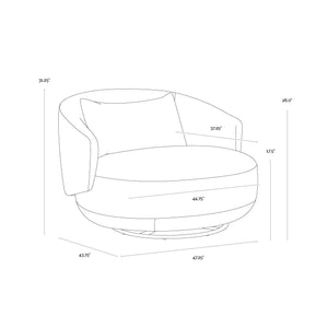 Walsh Swivel Lounge Chair - Effie Linen