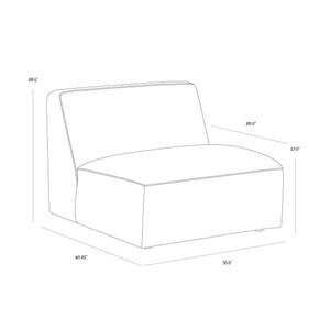 Watson Modular Armless Chair - Marseille Camel Leather