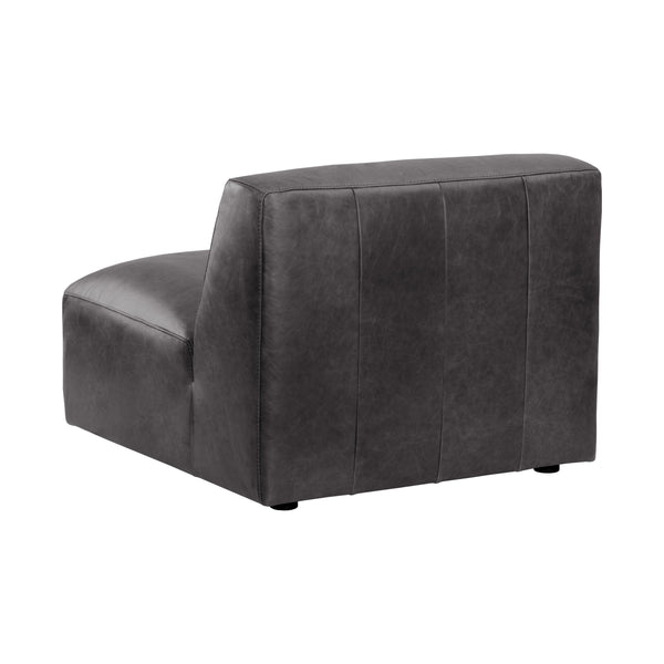 Watson Modular Armless Chair - Marseille Black Leather