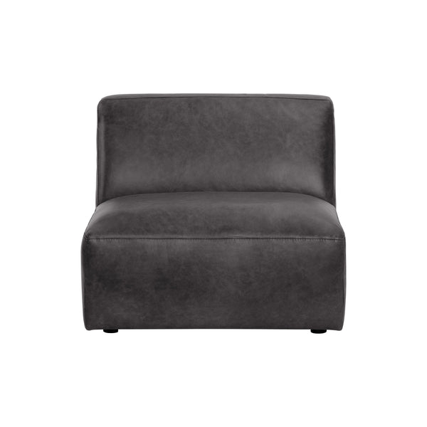 Watson Modular Armless Chair - Marseille Black Leather