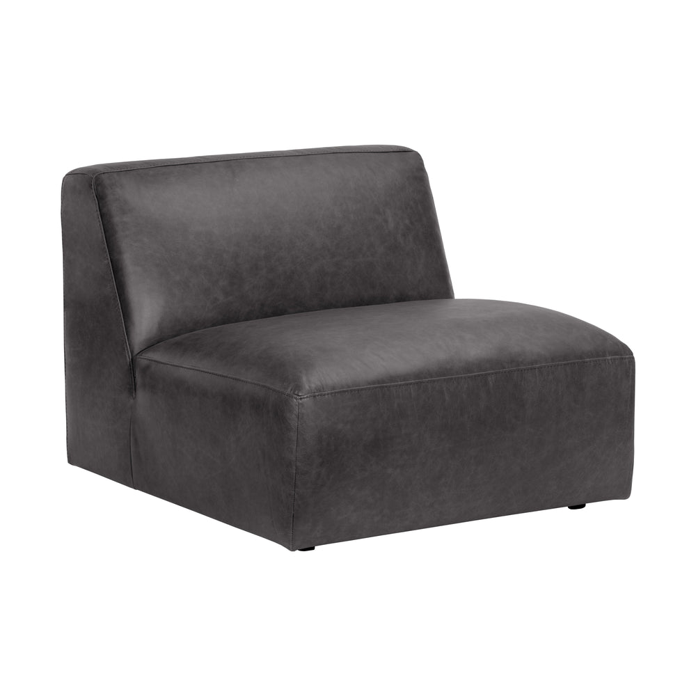 Watson Modular Armless Chair - Marseille Black Leather