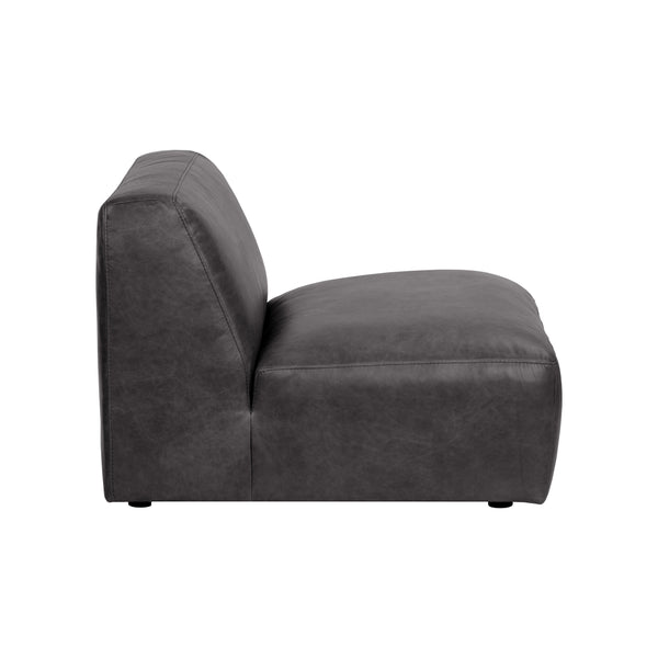 Watson Modular Armless Chair - Marseille Black Leather