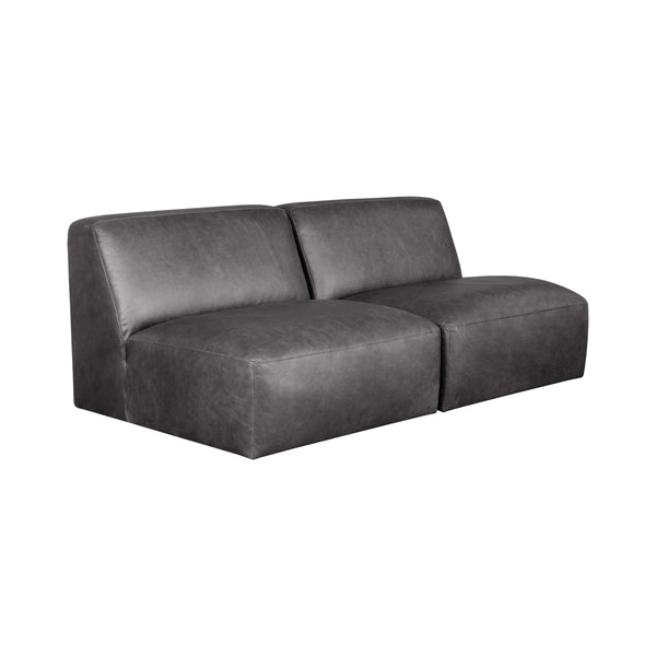 Watson Modular Armless Chair - Marseille Black Leather