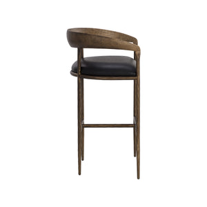 Zanatta Barstool - Charcoal Black Leather