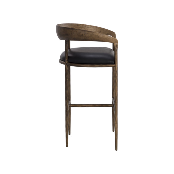 Zanatta Barstool - Charcoal Black Leather
