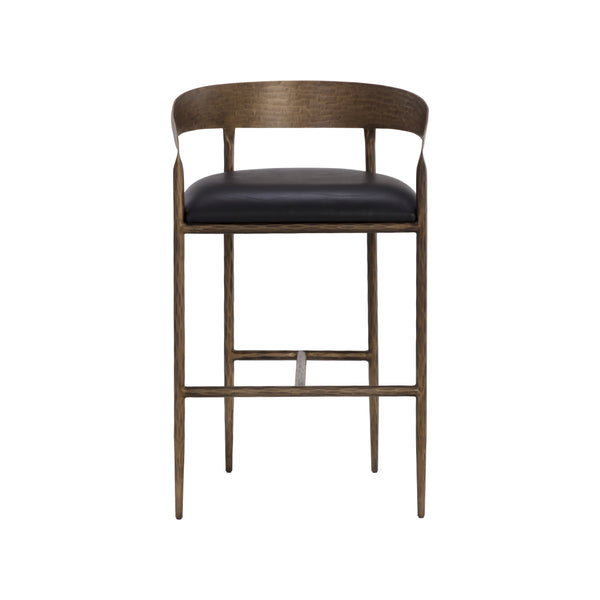 Zanatta Barstool - Charcoal Black Leather