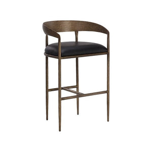 Zanatta Barstool - Charcoal Black Leather