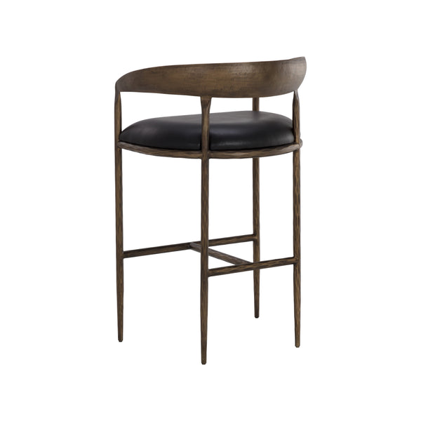 Zanatta Barstool - Charcoal Black Leather
