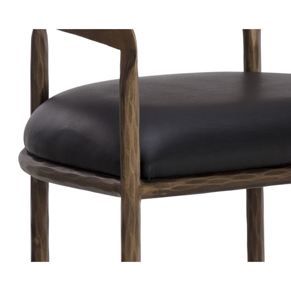 Zanatta Barstool - Charcoal Black Leather