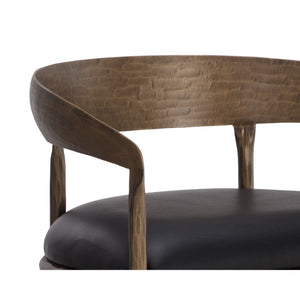 Zanatta Barstool - Charcoal Black Leather