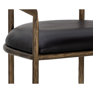 Zanatta Counter Stool - Charcoal Black Leather