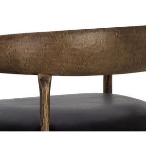 Zanatta Counter Stool - Charcoal Black Leather