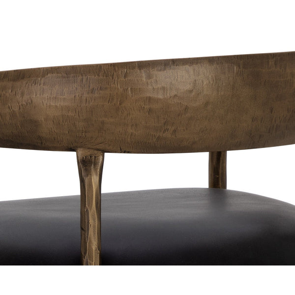 Zanatta Counter Stool - Charcoal Black Leather