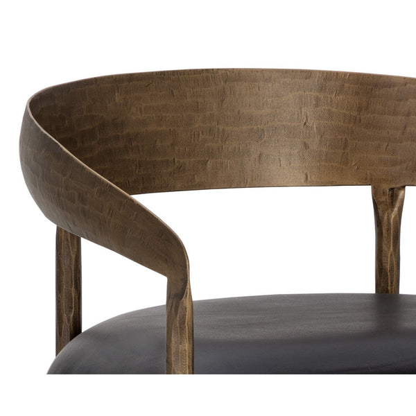 Zanatta Counter Stool - Charcoal Black Leather