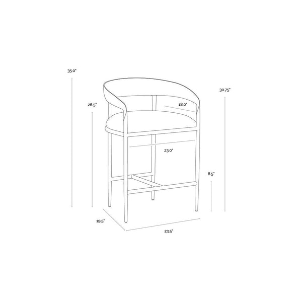 Zanatta Counter Stool - Zenith Taupe Grey