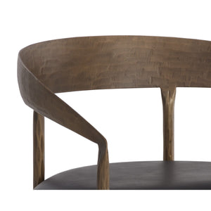 Zanatta Dining Armchair - Charcoal Black Leather