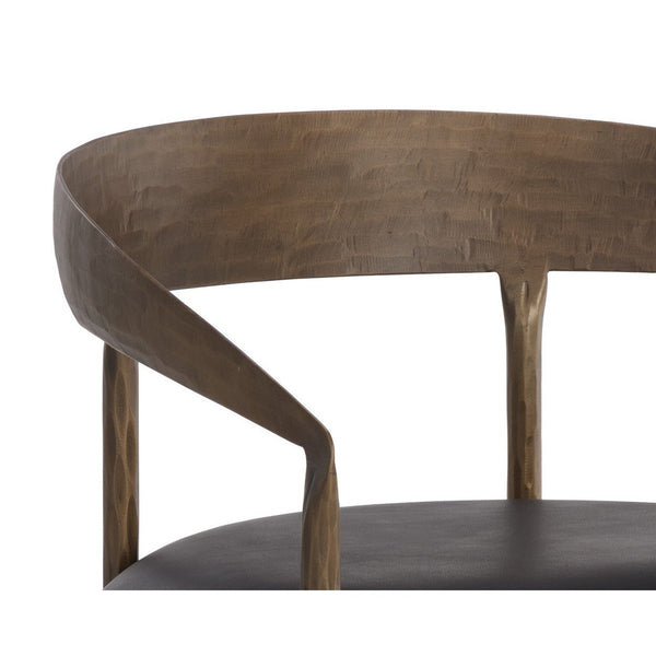 Zanatta Dining Armchair - Charcoal Black Leather