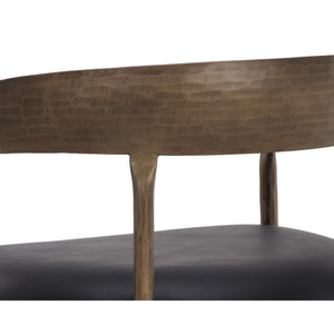 Zanatta Dining Armchair - Charcoal Black Leather