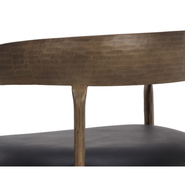 Zanatta Dining Armchair - Charcoal Black Leather