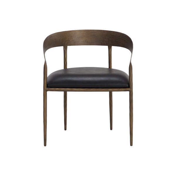 Zanatta Dining Armchair - Charcoal Black Leather
