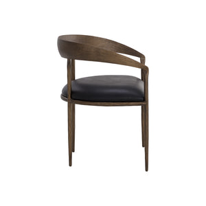 Zanatta Dining Armchair - Charcoal Black Leather