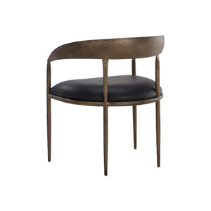 Zanatta Dining Armchair - Charcoal Black Leather