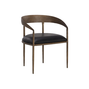 Zanatta Dining Armchair - Charcoal Black Leather
