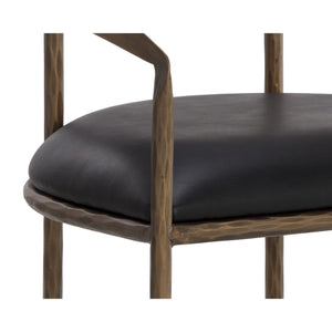 Zanatta Dining Armchair - Charcoal Black Leather