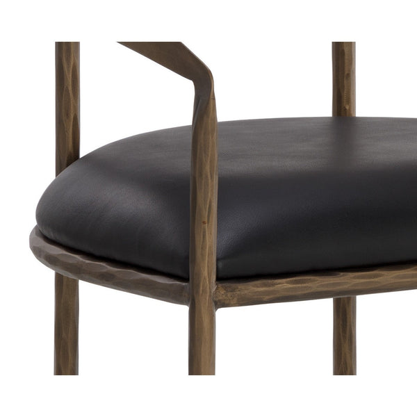 Zanatta Dining Armchair - Charcoal Black Leather