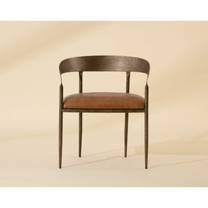 Zanatta Dining Armchair - Tan Leather
