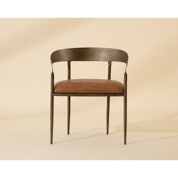 Zanatta Dining Armchair - Tan Leather