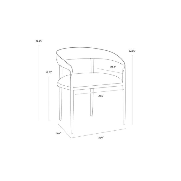 Zanatta Dining Armchair - Tan Leather