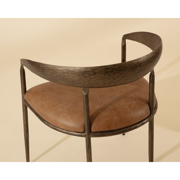 Zanatta Dining Armchair - Tan Leather