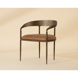 Zanatta Dining Armchair - Tan Leather